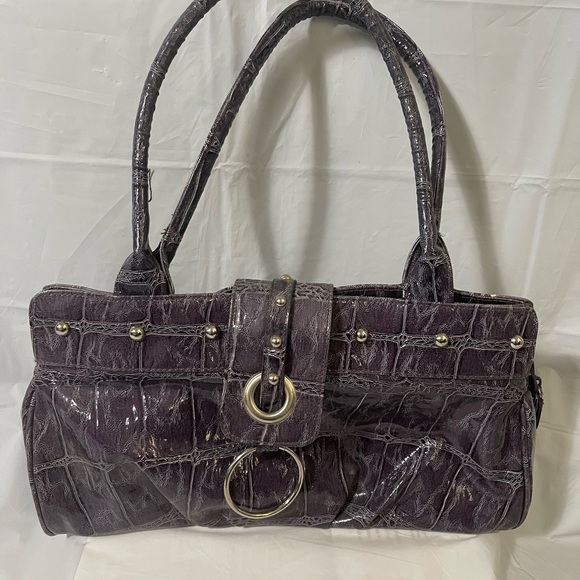 Nameless women’s purple handbag with silver accents, like new condition - Picture 2 of 8